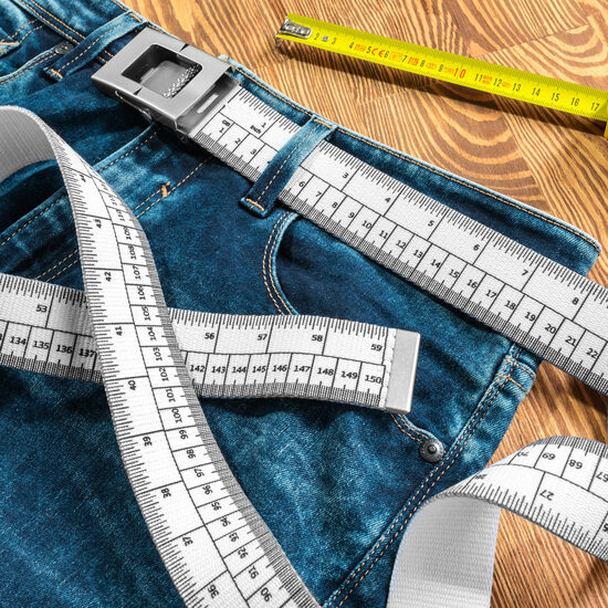 Diet Belt – BLACK & WHITE – Fun and Motivational Measuring Tape Waist Belt